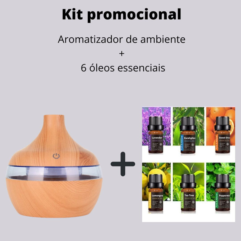 Óleos Essenciais Kit De Óleos Essenciais CompreBemFacil.com Kit Promocional Aromatizador de Ambiente + 6 óleos essenciais 